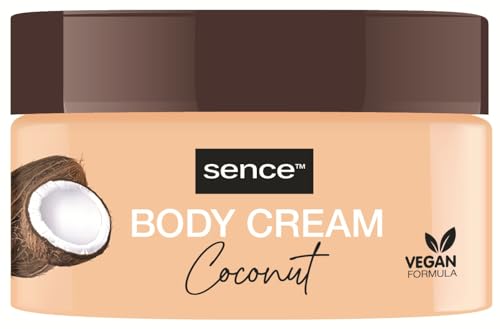 Loción corporal de coco vegana, crema corporal hidratante para la piel y el cuerpo, mujeres y hombres, crema corporal de coco, Sence Beauty y cosméticos (1 × 200 ml)