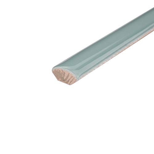 Somertile Chester Acqua 1/2" X 12" Demi-Bullnose Ceramic Wall Trim Tile #TOP2