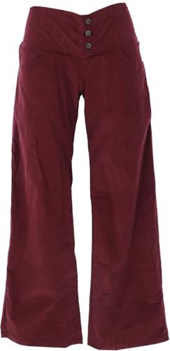 GURU SHOP Cordhose mit Leicht Ausgestelltem Bein - Weinrot, Damen,...