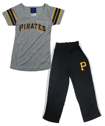Outerstuff MLB Little Girls (4-7) Pittsburgh Pirates 2-piece Sleepwear Pants and Shirt