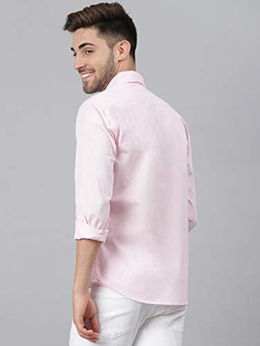 Image of Dennis Lingo Men Cotton Solid Slim Fit Casual Shirts