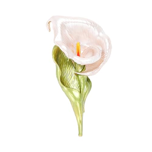 Image of Calla Lily Brooch for Women Enamel Calla Lily Lapel Pins Jewelry Gifts for Mom Wife Elegant Dress Accessories