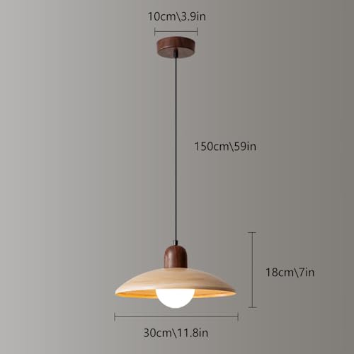 Iluminación de isla de cocina con lámpara colgante de cúpula y veta de madera acogedora 6