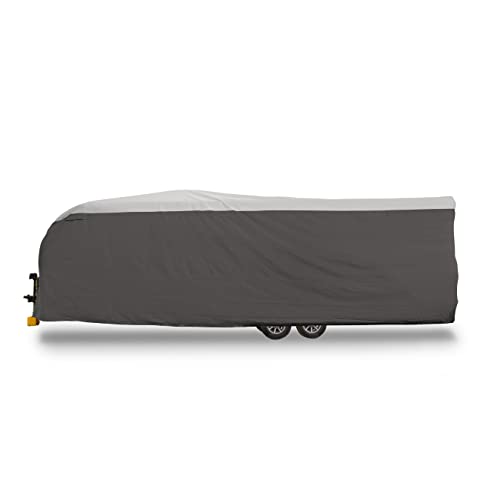 Camco ULTRAGuard 28 to 30-Ft Travel Trailer/Class C RV Cover - Features Zipper Entry Doors & Covered Air Vents - Crafted of Spunbond Polypropylene - Storage Bag for RV Storage & Organization (45744)