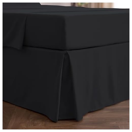 Mellanni Black Bed Skirt King Size - Bed Frame and Box Spring Cover - 15-Inch Tailored Drop Pleated Dust Ruffle - Luxury Bedding - Easy Fit, Wrinkle, Fade, Stain Resistant - 1 Bedskirt (King, Black)