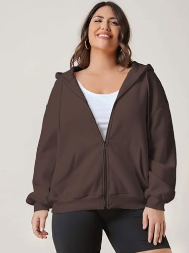 Image of FUNKY MONKEY Plus Size Loose FIT Womens Zip UP Hoodie Sizes Till 5XL