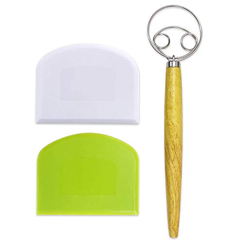Frusta danese per impasto, grande, 33 cm, resistente, per cucinare il pane, il frusta per impasto, la cucina olandese, biscotti, impasto, pane, torte, pizza (2)