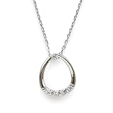 [ジュエル ボックス] JewelVOX ネックレス レディース キュービックジルコニア キュービックジルコニア ドロップ型モチーフ 金属アレルギー対応 ニッケルフリー おしゃれ 大人 (シルバー)