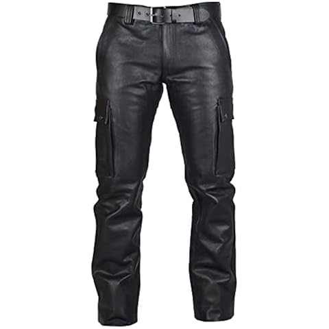 Men's Faux Leather Cargo Pants for Fashion Cover