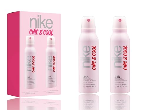 Image of Nike Reloaded Combo Packs - Deodorant Spray for Men & Women | 24-Hour Freshness | Set of 2 (200ml Each) (Chic & Cool (Women) + Chic & Cool (Women))