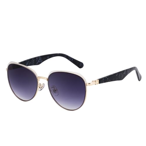 Lunettes de soleil rondes sans monture œil de chat rétro UV400