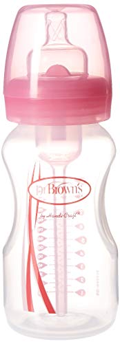Dr Brown's BPA Free Options 2 Pack 9 Ounce Wide Neck Bottles - Pink
