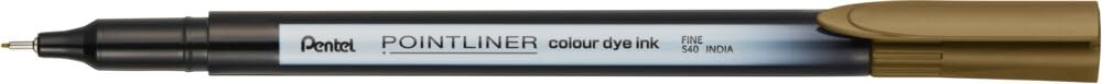 Pentel Pointliner Colour S40 Fineliner - Dye Ink, 0.4 mm, Brown (Pack of 12)