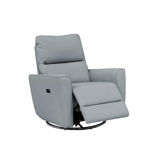 Sillón reclinable eléctrico gris de una plaza miniatura 1