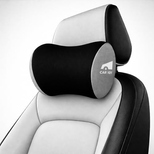 Image of CAR101 Orthopedic Memory Foam Neckrest Elite - 27x16x10.5 cm | Removable Breathable Mesh Cover | Ergonomic Cervical Pillow | Adjustable Strap for Neck Support