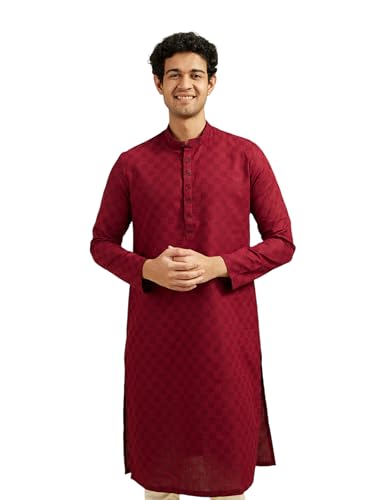 Image of DIWAS BY MANYAVAR Men's Cotton Textured Kurta (1pc)