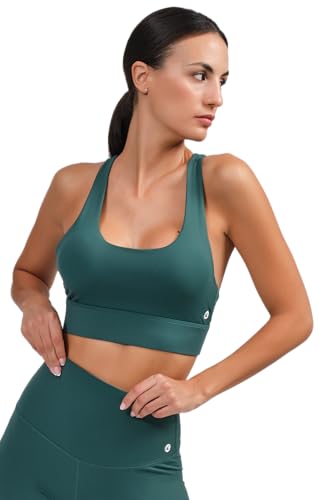 RASDEMAR RDM -Top Deportivo Verde de Tejido Compresivo y Transpirable - Talla S - Tirantes Cruzados en Espalda - Comodidad y Estilo para Entrenamientos