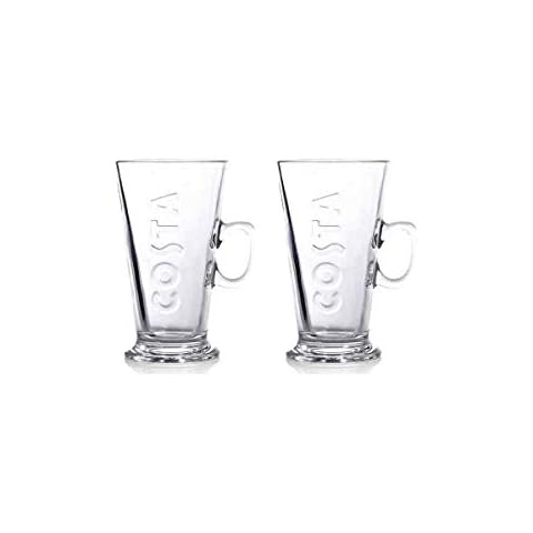Costa V Shapped Latte Glasses 2 Pack Genuine Product Size Large 440ml Cover