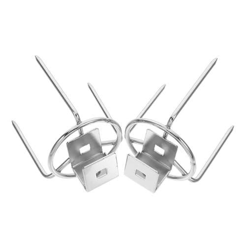 FUNOMOCYA 2pcs Rotisserie Spit Rod Forks Heavy Duty Grill Forks Stainless Steel Rotisserie Bbq for Outdoor Cooking