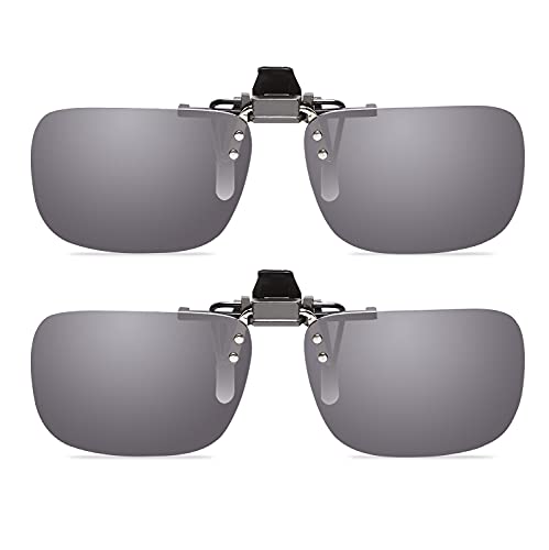 Image of POLARS DESIGN Clip On Flip Up Polarized Len Sunglasses Over Prescription Myopia Eyeglasses