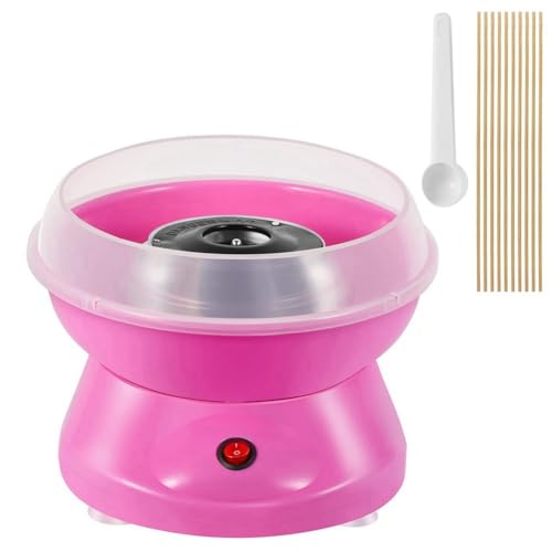 Tuesoa MáQuina de AlgodóN de AzúCar para NiñOs, MinimáQuina EléCtrica de AlgodóN de AzúCar con Placa una Prueba de Salpicaduras para Fiestas Infantiles en Casa, Enchufe de la UE