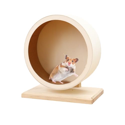 15cm Holz Hamsterrad Leise Laufrad, Holzlaufrad Trainingsspielzeug für Hamster Rennmäuse Totoro Eichhörnchen Chinchillas und andere Kleintiere, Sicheres & Langlebiges Nagerzubehör