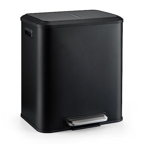 Caneca de basura doble 30L de acero inoxidable con pedal miniatura 3