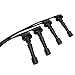TRQ Ignition Coil and Spark Plug Kit 6 Piece Distributor Spark Plug Wires Compatible with 1994-2001 Acura Integra