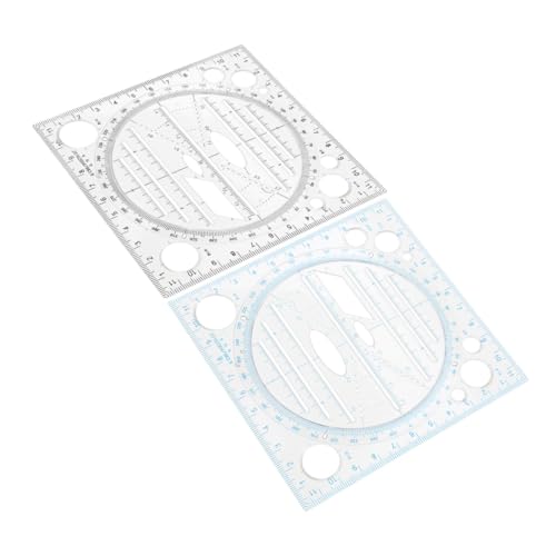 MOTHNUR 2個 多機能製描画テンプレート 精密幾何学定規 ステンシル 耐久性あり 初心者からプロ用 アート 建築用図面作成に適用