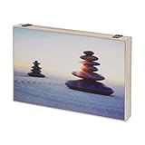 LOLAhome Tapa Contador luz Decorativa | Cubre Cuadro eléctrico | Madera MDF de 46x6x31 cm | Cubrecontador Piedras
