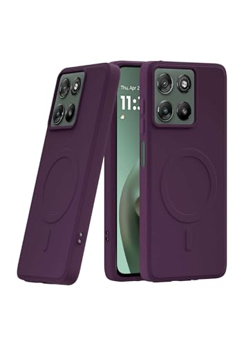 Image of amazon basics Back Cover for Motorola G67 Power 5G Soft Matte Silicone Mag-Safe Design (Mag-Safe Not Support) Camera Protection | Slim Fit Bumper Cover (Purple)