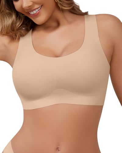 Image of Wireless Bras for Women No Underwire Seamless Full Coverage T-Shirt Bra
