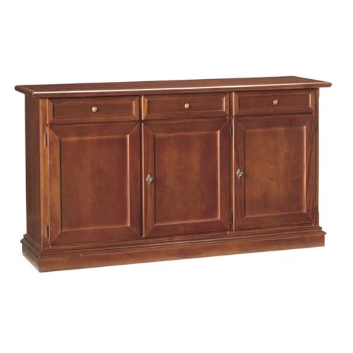 ✅credenza in legno tinta noce con 3 ante e 3 cassetto Dimensioni: cm 156 x 42 x 85 h
