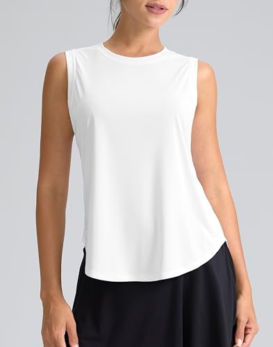 santiny women39s sleeveless workout tops breathable lightweight active tennis yoga shirts athletic running tank tops for women