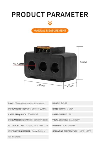 Transformateur de courant triphasé de classe 0,5 CT5 capteur alternatif 150A