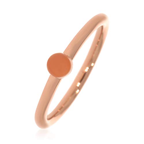 Pietra di luna di pesca. XEN anello con 4 mm Peach pietra lunare ca. 0,30 ct. Placcato oro rosa e Argento, 54 (17.2), colore: Donna, cod. CB150519D02