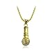 LHYLHY Coole Musik Stereoscopic Mikrofon Halskette Schmuck Gold-Silber-Farben-Legierung Männer Frauen Hip Hop Schmuck (Metal Color : Gold)