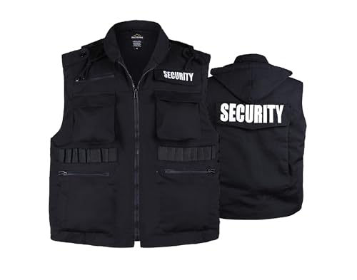 BACKBONE Mens Womens Unisex SECURITY Vest Uniform with SECURITY Embroidery - Black
