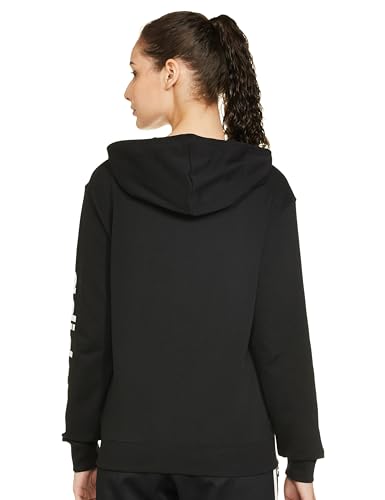 Adidas Women Cotton Hooded neck Regular A-Line Coat Jacket(IT0217_Black/White, Medium - Image 2 thumbnail