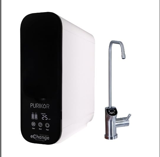 Purikor PK-EASY-600N-Under Sink Reverse Osmosis System, 4 Stage Tankless, Purified Unit Water Filter, NSF/ANSI 372 & 58 Certified, Smart 360 LED Faucet, 600 GPD