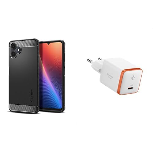Spigen Galaxy A06 Kılıf Rugged Armor Matte Black - ACS08516 Spigen 30W USB-C Ultra Mini Hızlı Şarj Aleti