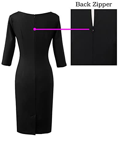 VFSHOW Womens Slim Zipper Up Work Business Office Party Bodycon Pencil Sheath Dress4