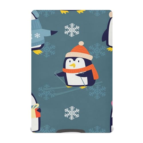 Moudou Christmas Penguin Playard Sheet for Boy Girls, Soft Breathable Fitted Toddler Sheet for Standard Playard Bed Mattress, 39 x 27 x 5 Inch