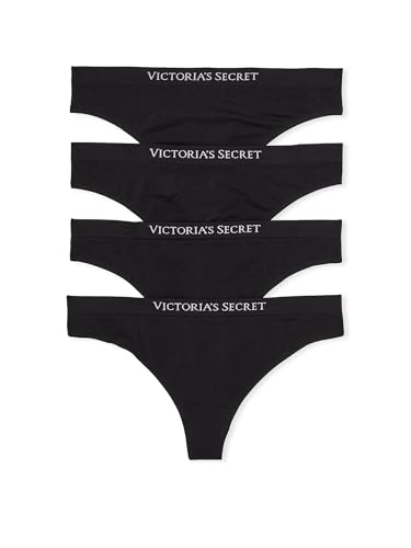 Victoria's Secret Paquete de bragas sin costuras, ropa interior para mujer (XS XXL), Negro  , S