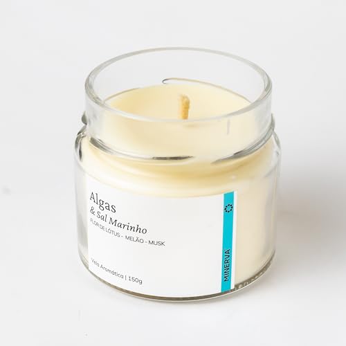 Vela aromatica perfumada aroma de algas cheiro de mar 145g - MINERVA CANDLES
