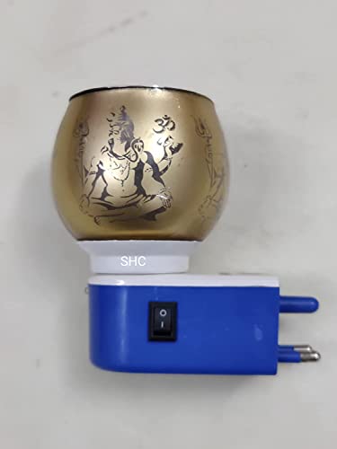 SHREE HANS CREATION | Kapur Dani Electrical Camphor Diffuser. Glass Kapoor Dhani & Essential Oil Diffuser with On Off Switch to Toggle Between Burner & Lamp (Shiva)