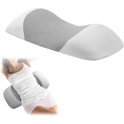 Adius Cuscino Lombare Ergonomico Memory Foam,Lumbar Support Pillow,per Letto e Divano per Sostenere la Schiena Bassa da Sdraiati,per Sollievo dal Dolore Alla Schiena (Blanc)