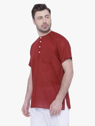 Image of Rajubhai Hargovindas Men's Pure Cotton Short Kurta | Pack of 4 |