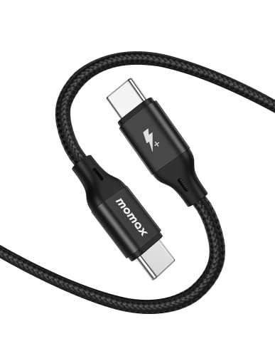 MOMAX USB Type Cケーブル USB-C & USB-C 【100W/5A PD3.0対応 超急速充電 2M】断線防止 ナイロン編組 E-markerチップ内蔵 高速データ転送 Galaxy iPad Pro MacBook Pro/Air Switch各種対応
