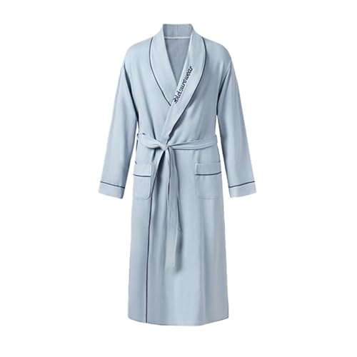 TANYAZ Los hombres de primavera y otoño modelos de algodón de manga larga albornoz suelto de una sola pieza albornoz en la sección larga de la ropa para el hogar,702,XL